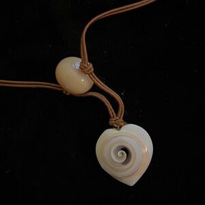 Vintage Carved Shell Heart Necklace